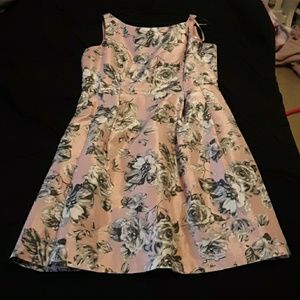 Pink Floral Knee High Dress